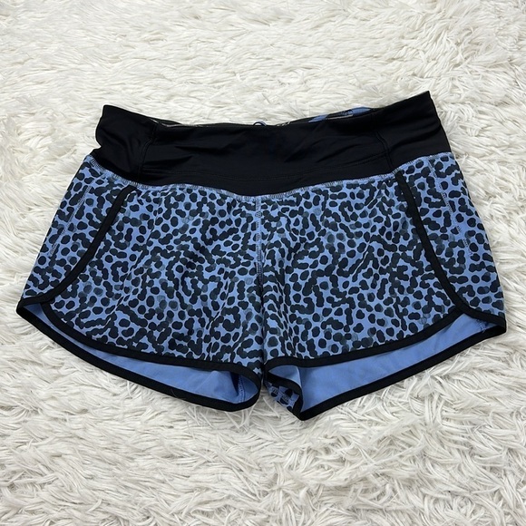 Lululemon Run Times Short *4-way Stretch Ace Spot Lullaby Black / Black - Picture 1 of 6